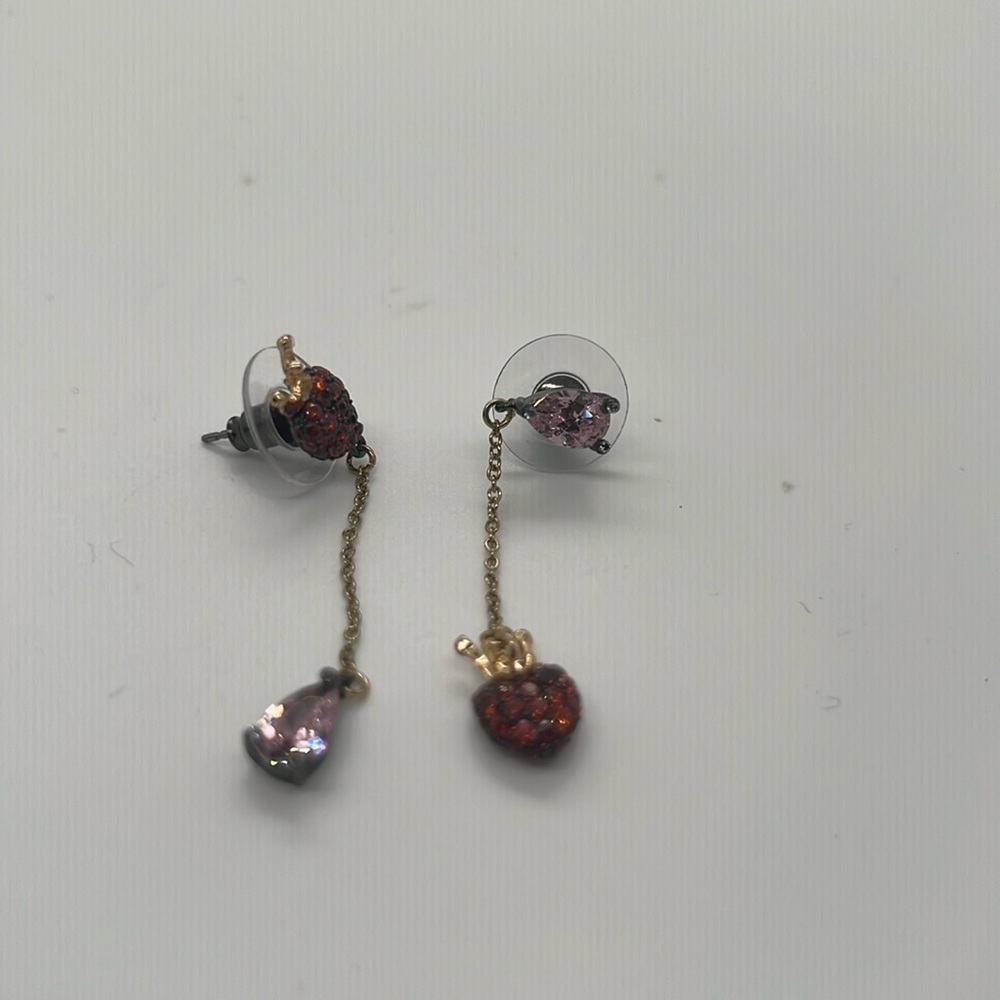 Betsy, Johnson, royal hearts, crown hearts, pink earrings